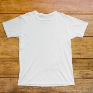 white t shirt on wood background for mockup template free photo
